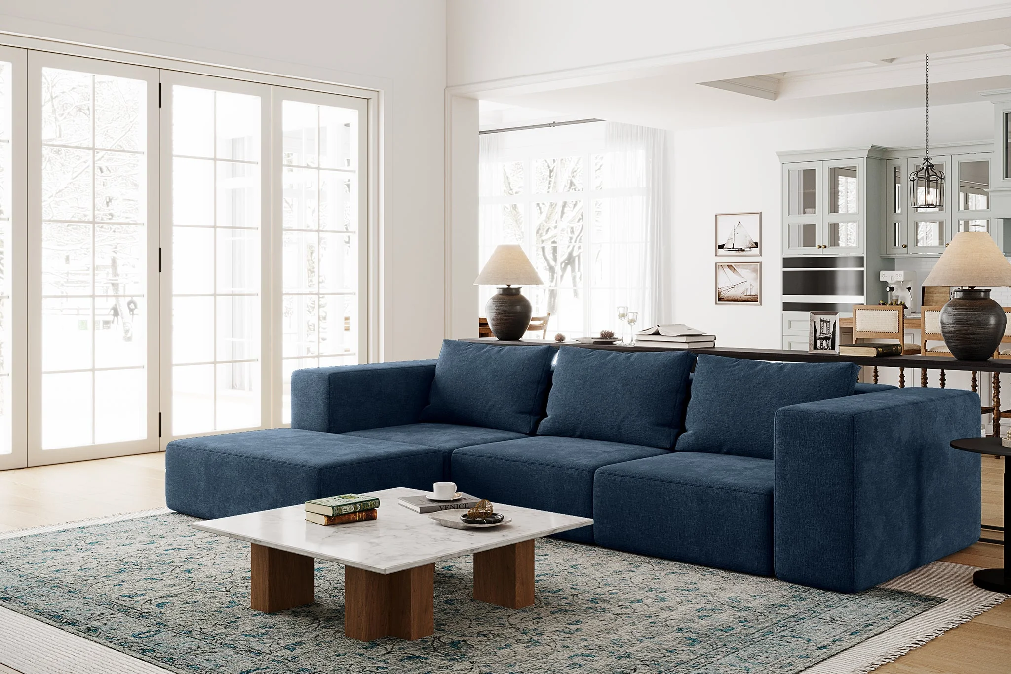 Atlas Extra Large Slipcover Modular Reversible Floor Sectional Sofa - Image 102
