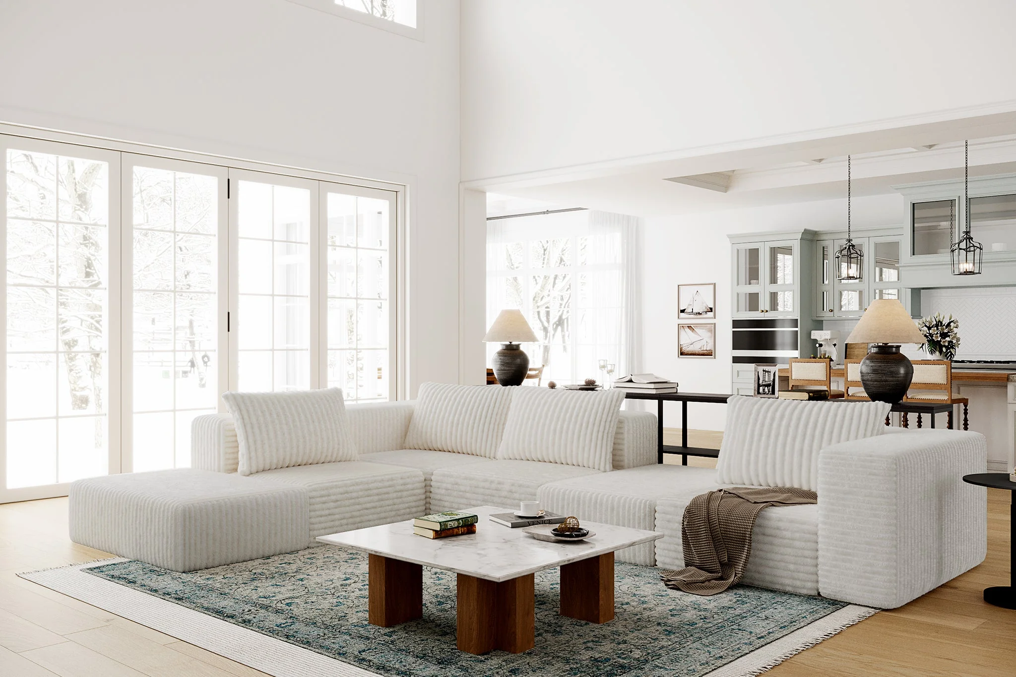 Atlas Extra Large Slipcover Modular Reversible Floor Sectional Sofa - Image 42