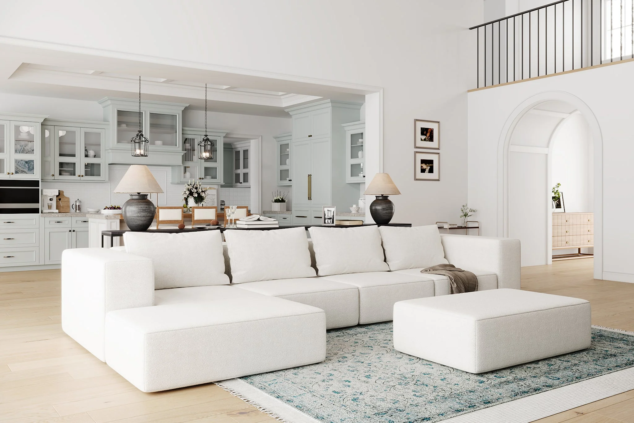 Atlas Extra Large Slipcover Modular Reversible Floor Sectional Sofa - Image 6