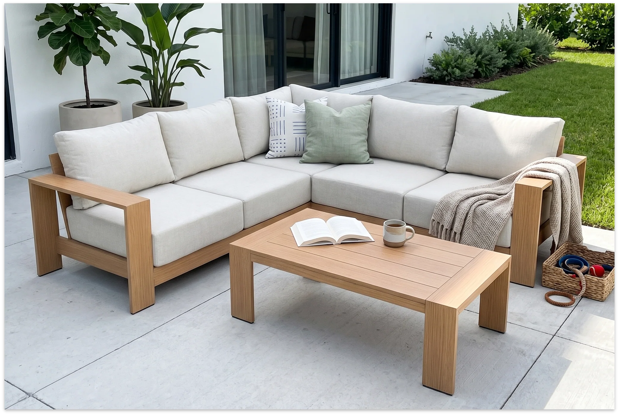 Ciela Modern Aluminum Outdoor Sofa Set with Cushions - Image 34