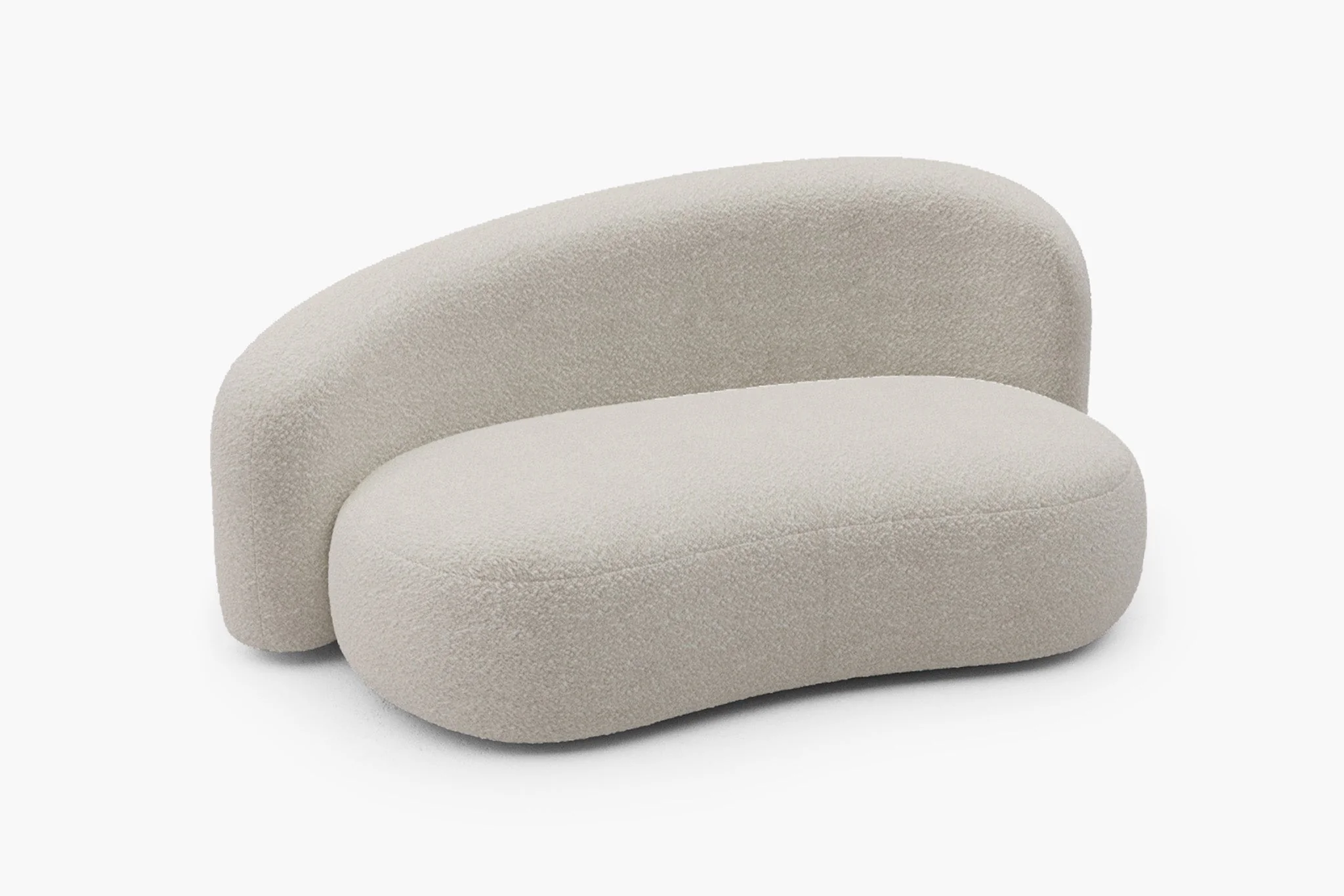 Cresmo Wool-like Curved 2-Piece Chaise Sectional / 2-Seater Couch Sofa / Lounge Chair - Image 12