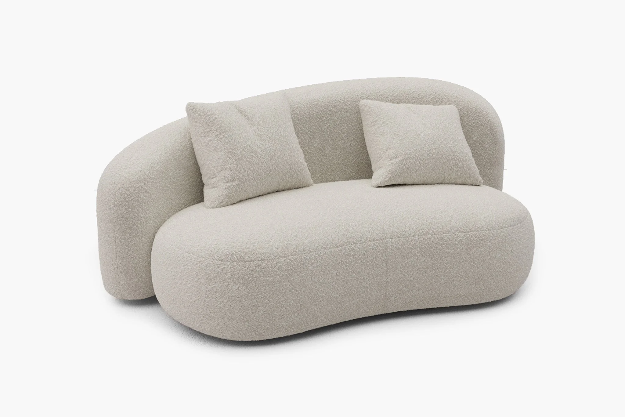 Cresmo Wool-like Curved 2-Piece Chaise Sectional / 2-Seater Couch Sofa / Lounge Chair - Image 20