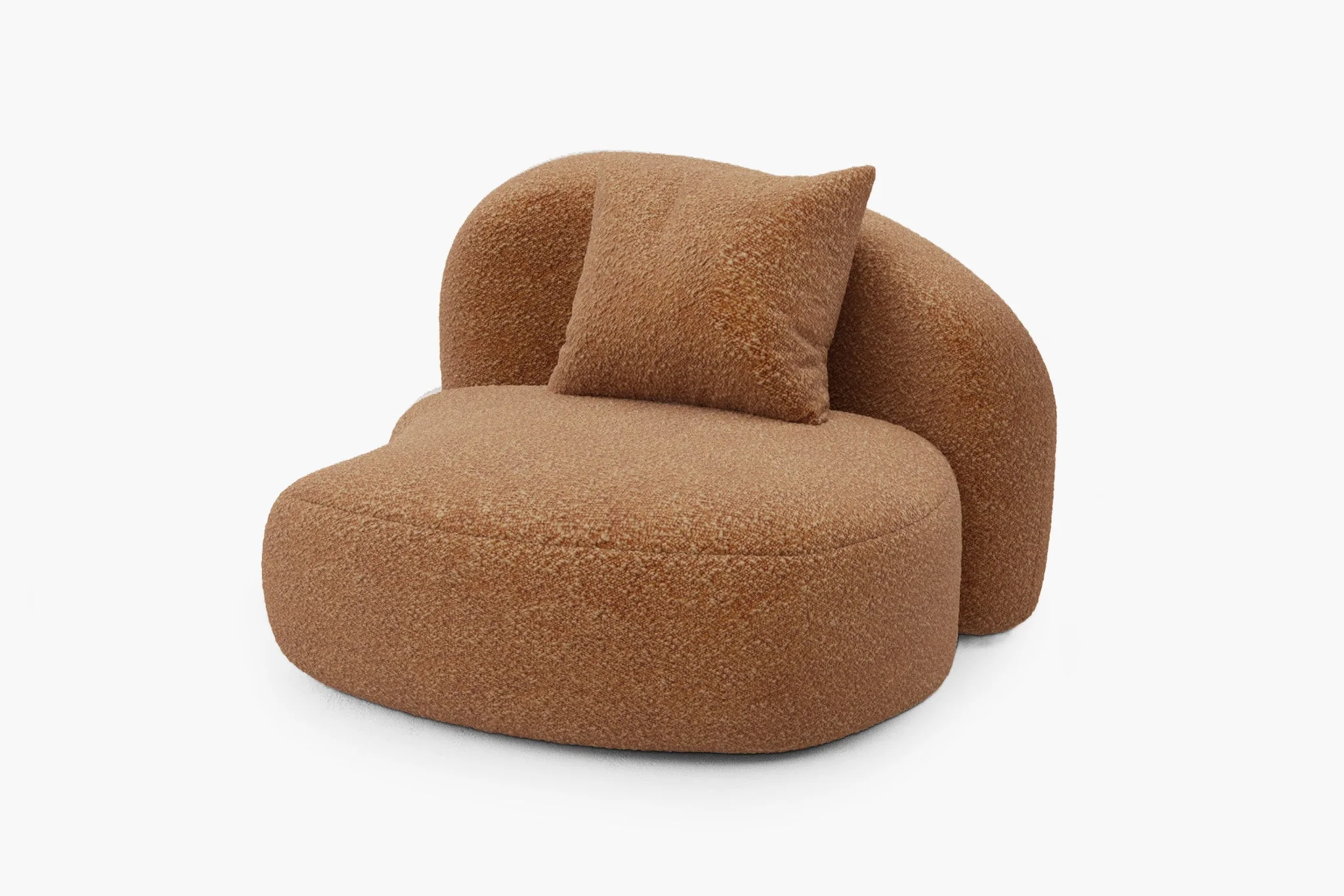 Cresmo Wool-like Curved 2-Piece Chaise Sectional / 2-Seater Couch Sofa / Lounge Chair - Image 58