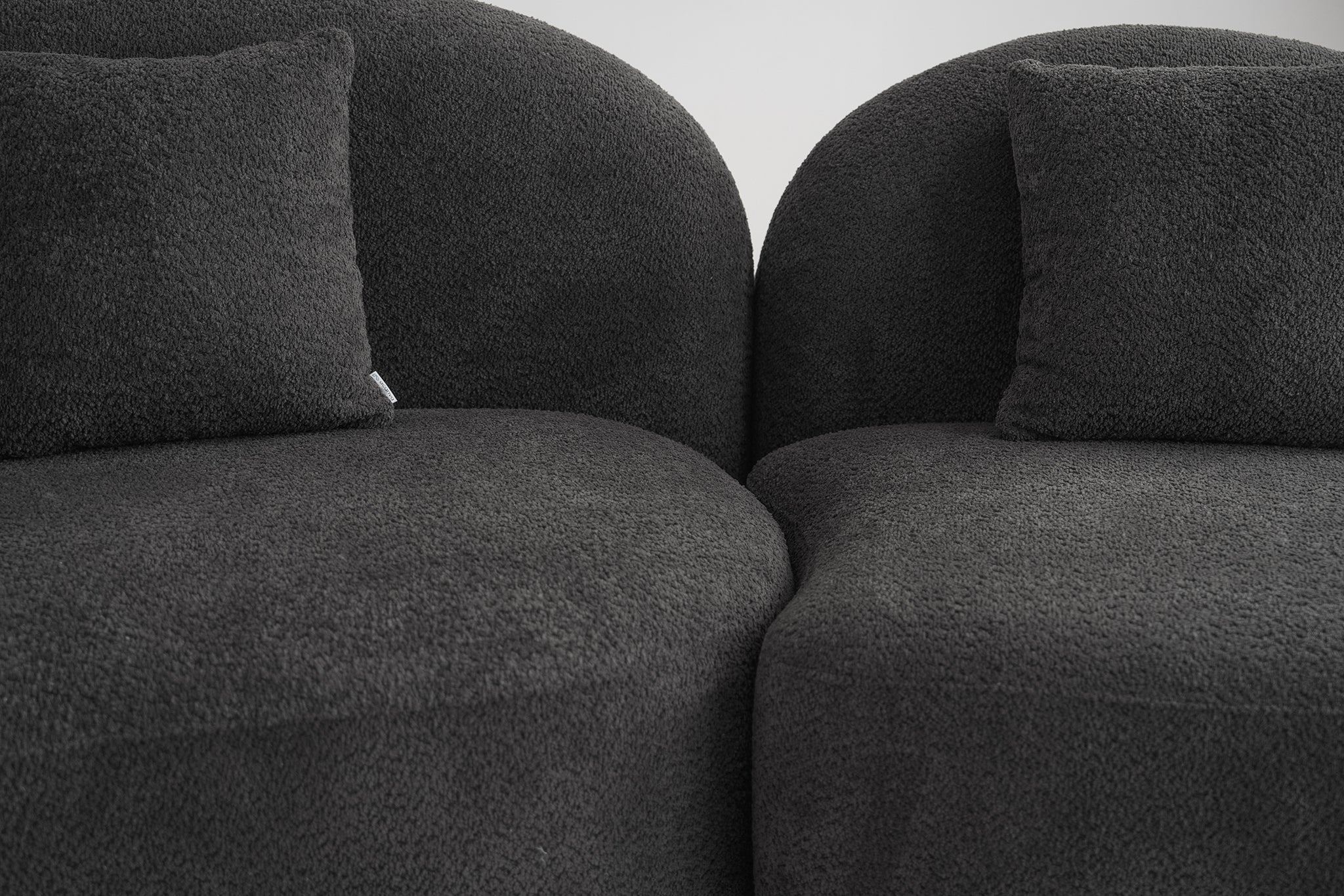 Cresmo Wool-like Curved 2-Piece Chaise Sectional / 2-Seater Couch Sofa / Lounge Chair - Image 70