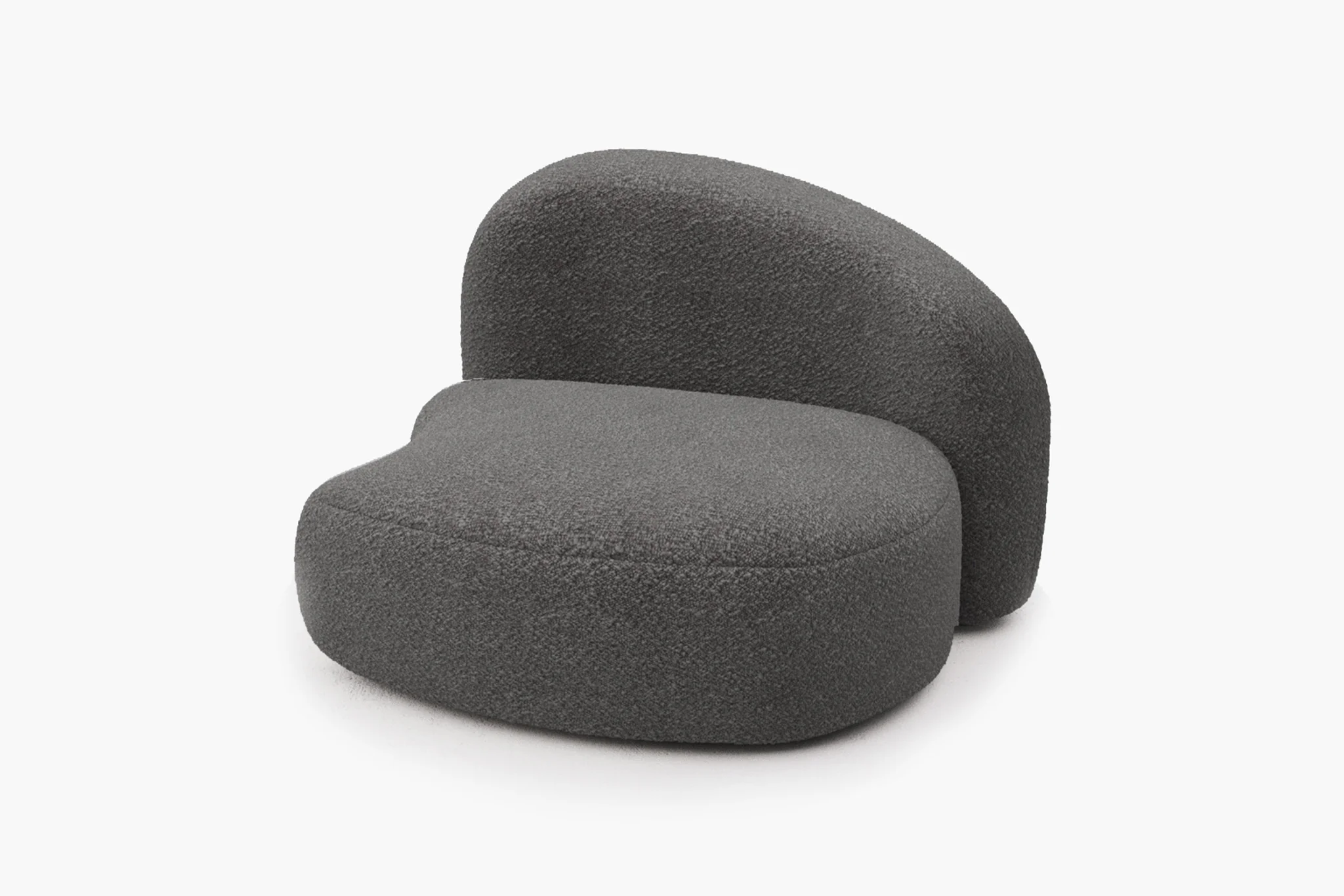 Cresmo Wool-like Curved 2-Piece Chaise Sectional / 2-Seater Couch Sofa / Lounge Chair - Image 80