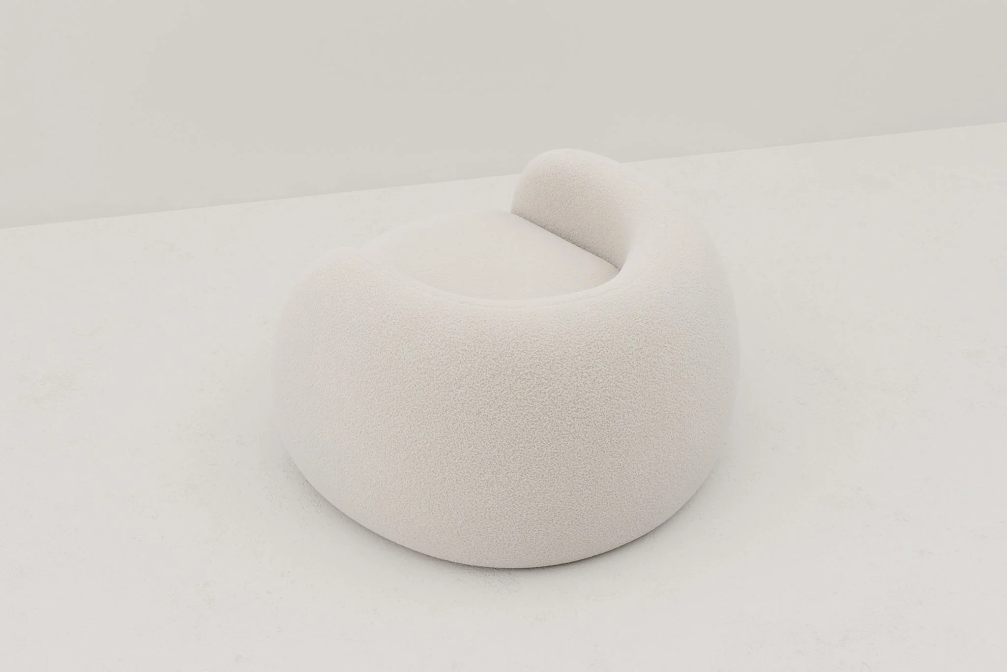 Dori Fleece Curved Lounge Chair - Image 6
