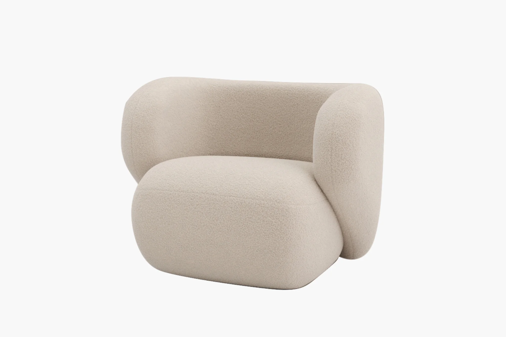 Flora Fleece Curved Accent Chair - Image 3
