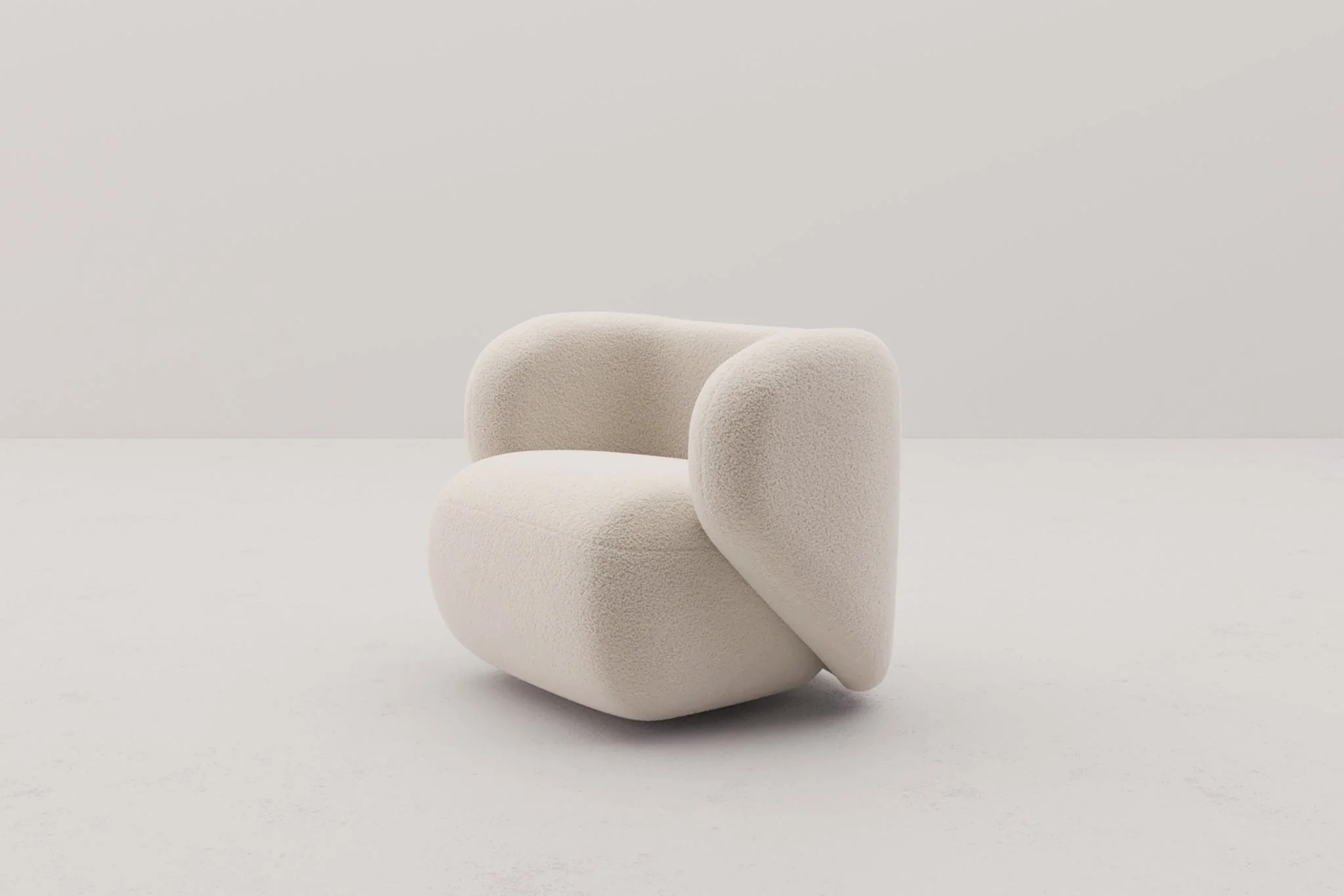 Flora Fleece Curved Accent Chair - Image 6