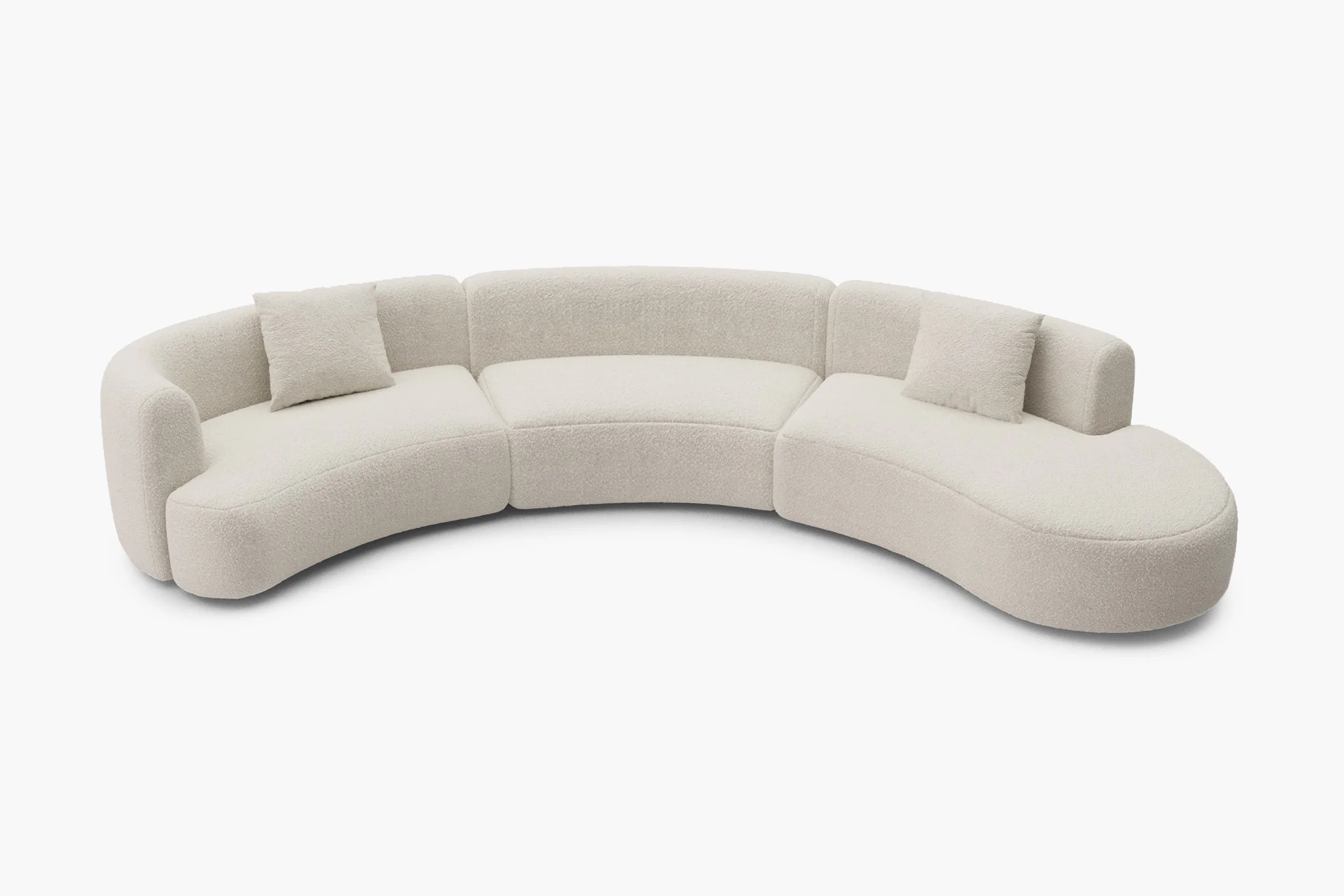 Formia Boucle Curved Chaise Sectional Sofa - Image 26