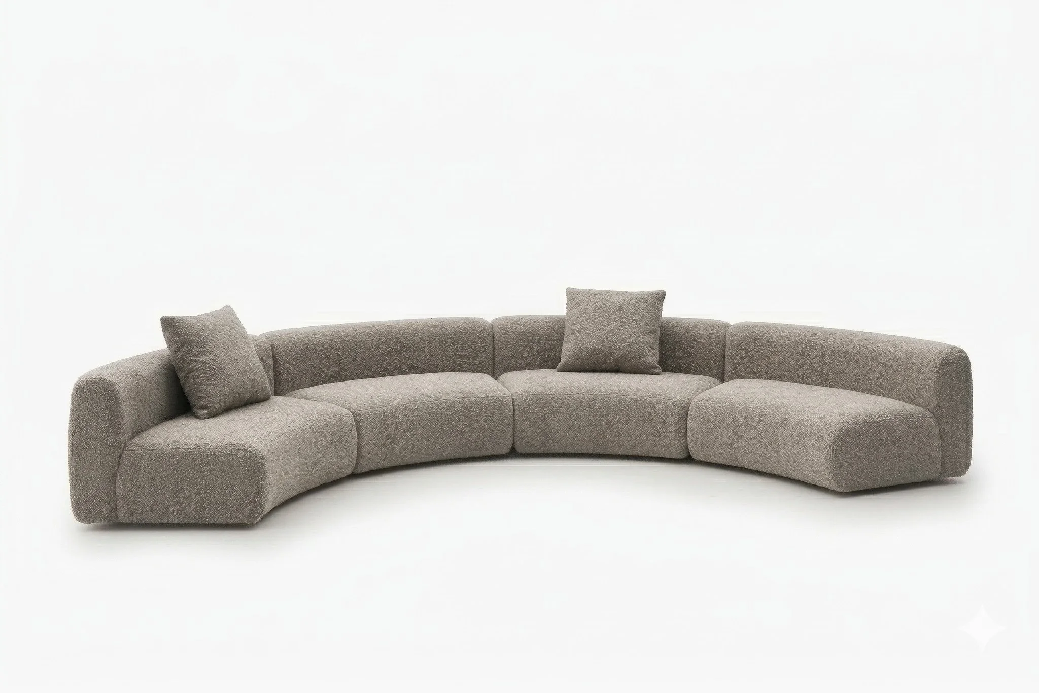 Formia Boucle Curved Chaise Sectional Sofa - Image 68