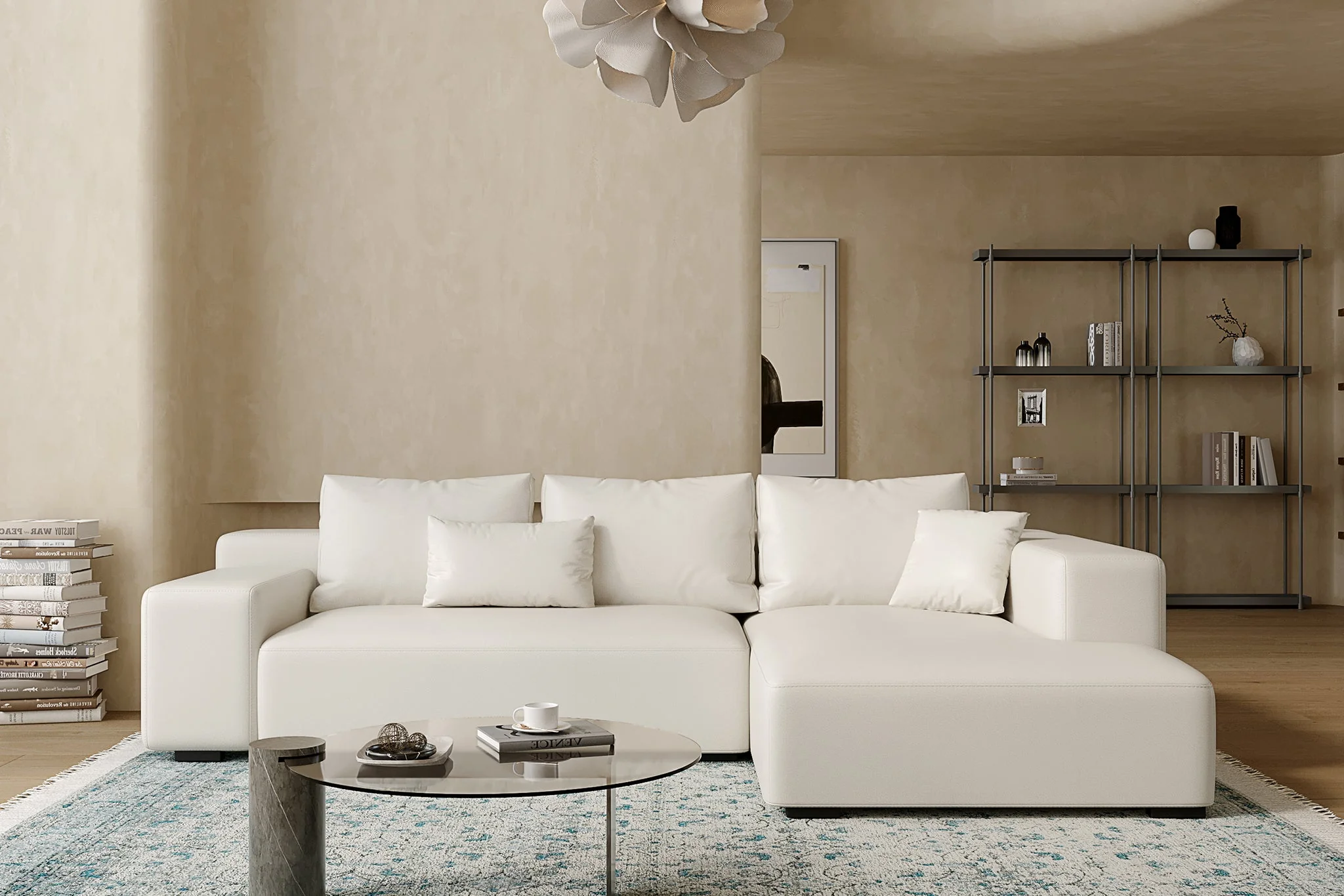 Imola Wide Arm 2-Piece Chaise Sectional and 3-Seater Couch Sofa by Acanva - Image 18