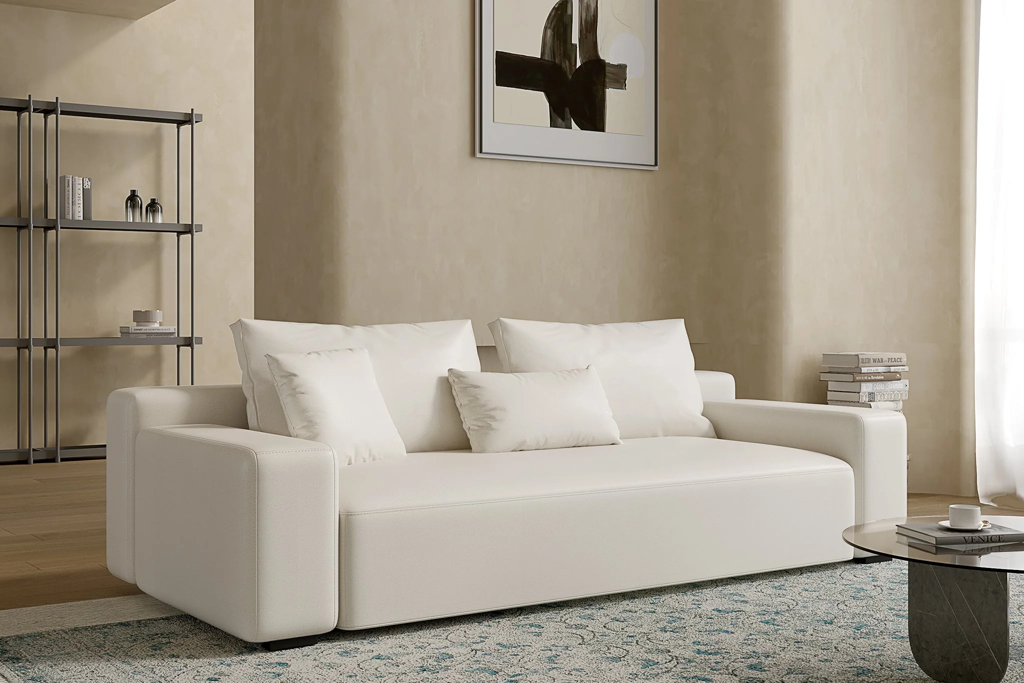 Imola Wide Arm 2-Piece Chaise Sectional and 3-Seater Couch Sofa by Acanva - Image 22