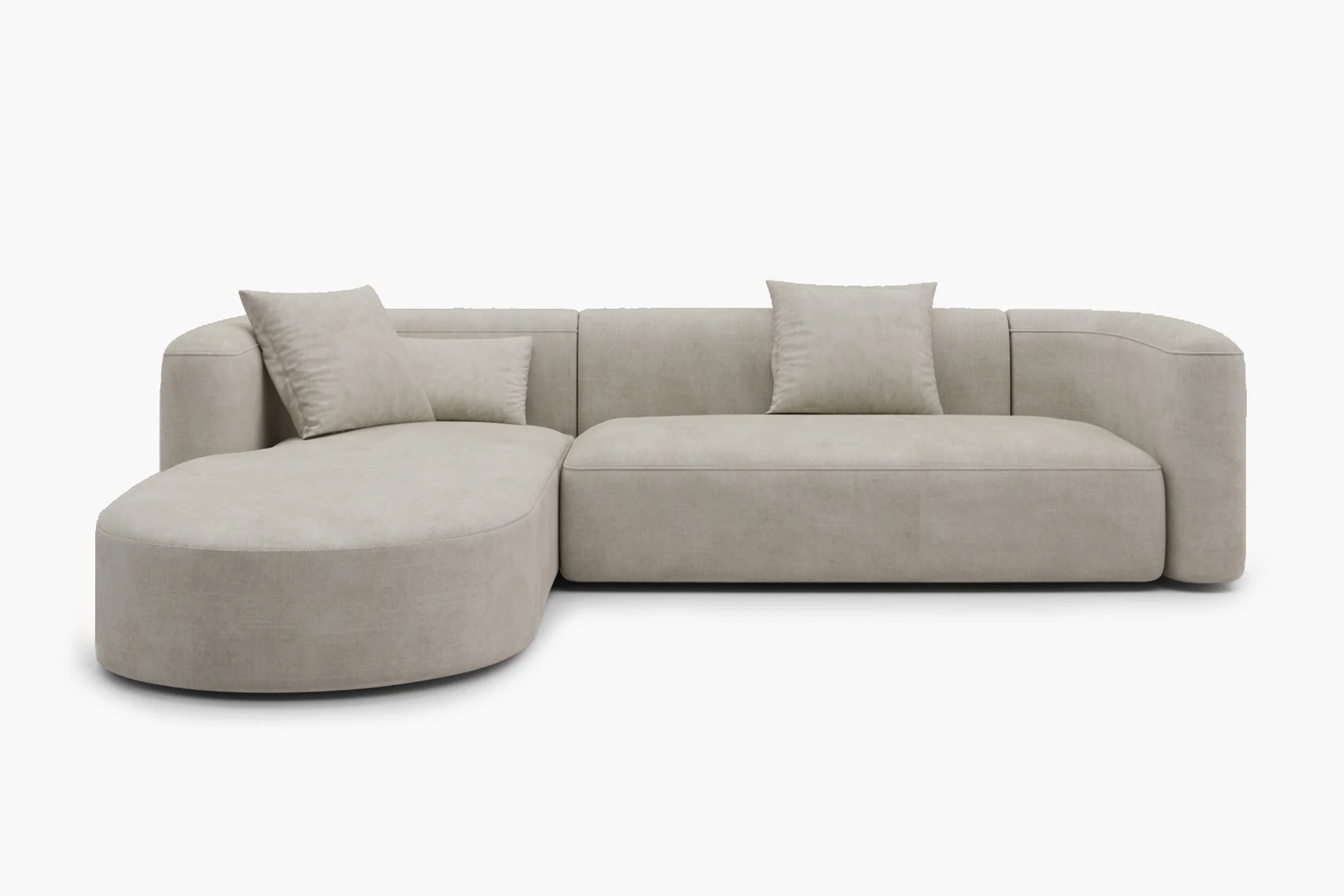 Mellow Velvet Curved 2-Piece Chaise Sectional / 3-Seater Couch Sofa / Lounge Chair - Image 13