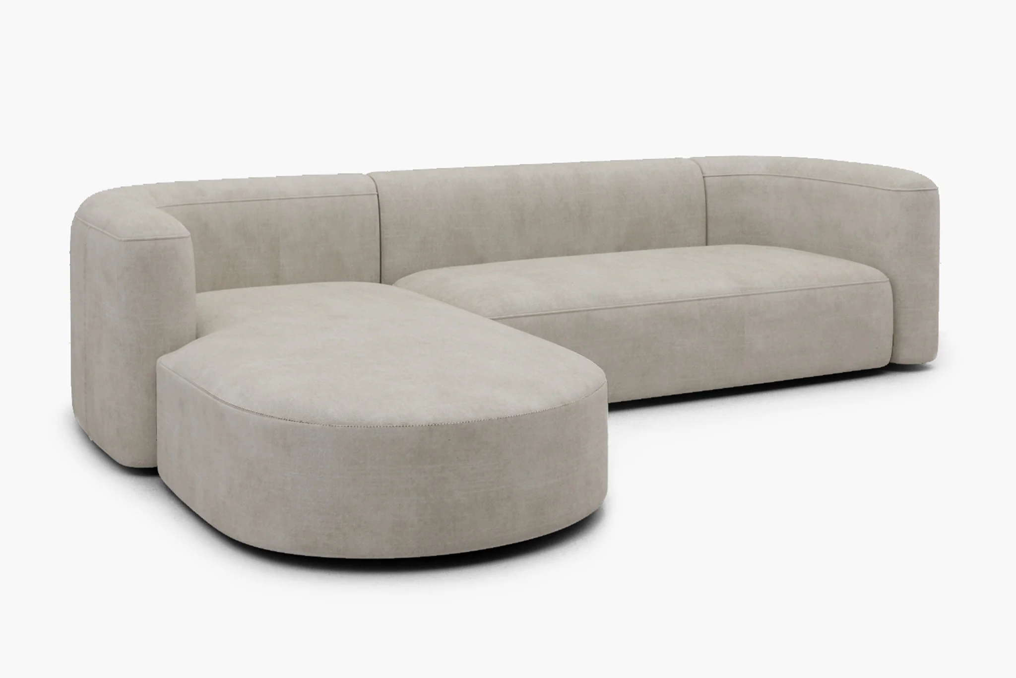 Mellow Velvet Curved 2-Piece Chaise Sectional / 3-Seater Couch Sofa / Lounge Chair - Image 14