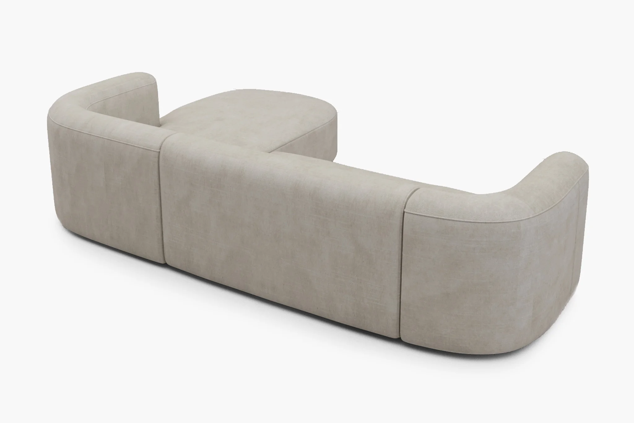 Mellow Velvet Curved 2-Piece Chaise Sectional / 3-Seater Couch Sofa / Lounge Chair - Image 16
