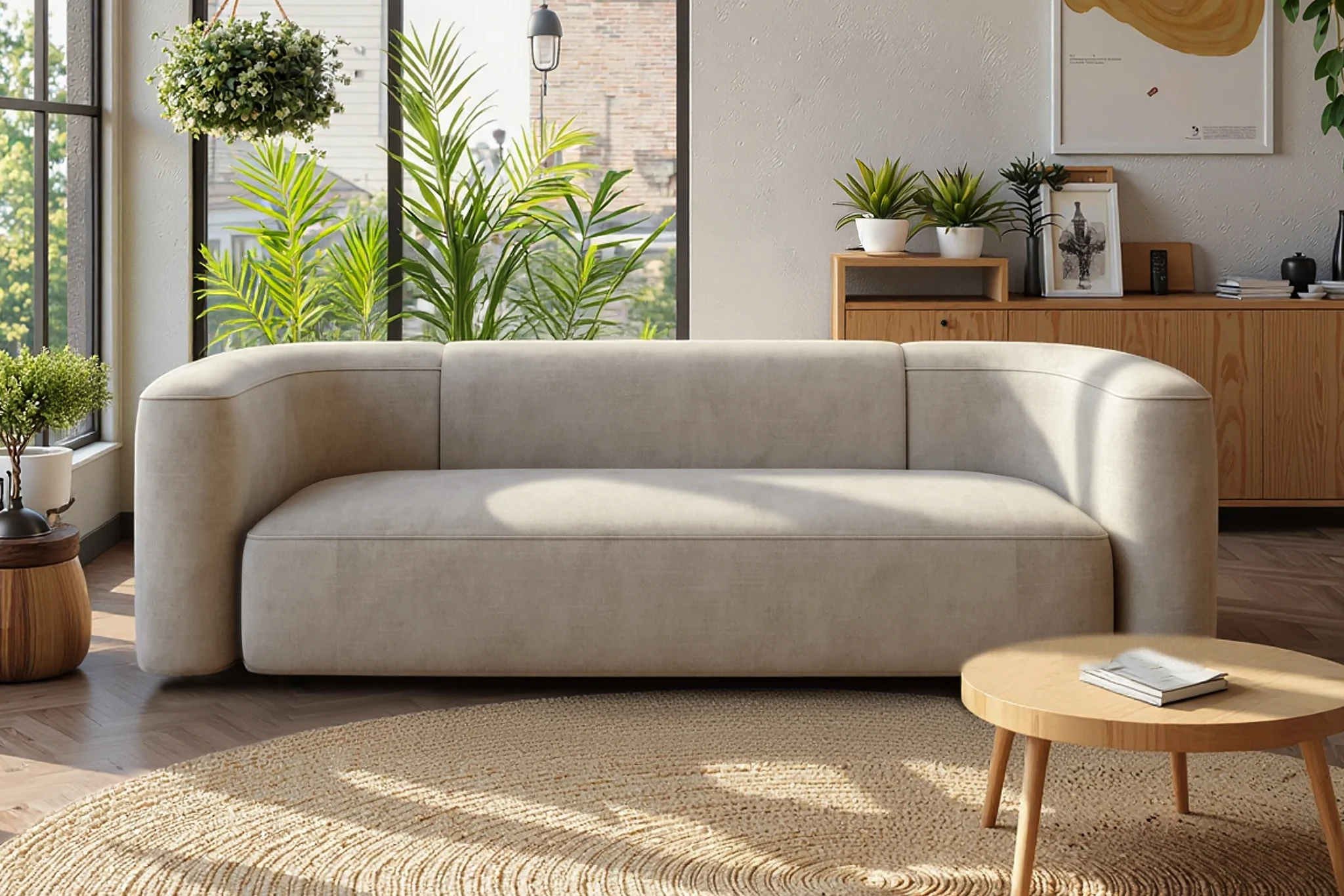 Mellow Velvet Curved 2-Piece Chaise Sectional / 3-Seater Couch Sofa / Lounge Chair - Image 20