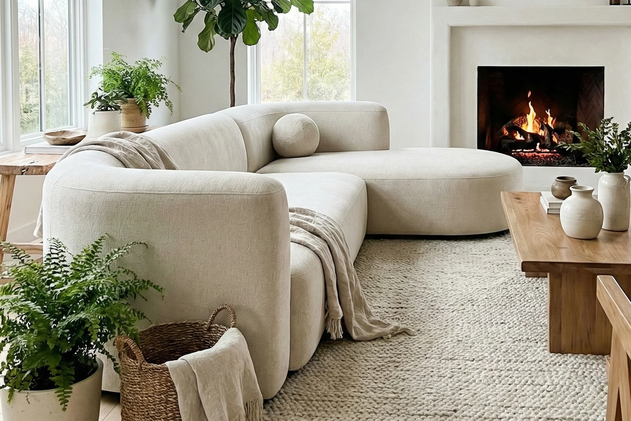 Mellow Velvet Curved 2-Piece Chaise Sectional / 3-Seater Couch Sofa / Lounge Chair - Image 7