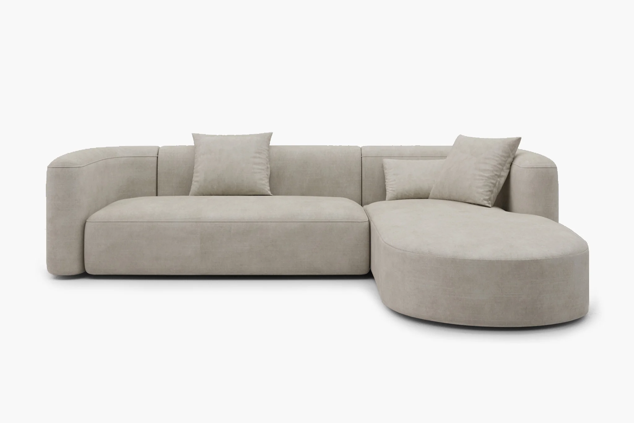 Mellow Velvet Curved 2-Piece Chaise Sectional / 3-Seater Couch Sofa / Lounge Chair - Image 8