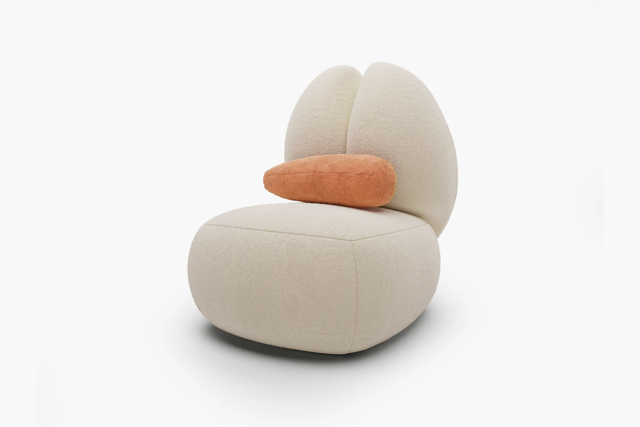 Moony Fleece Curved Accent Chair - Image 9