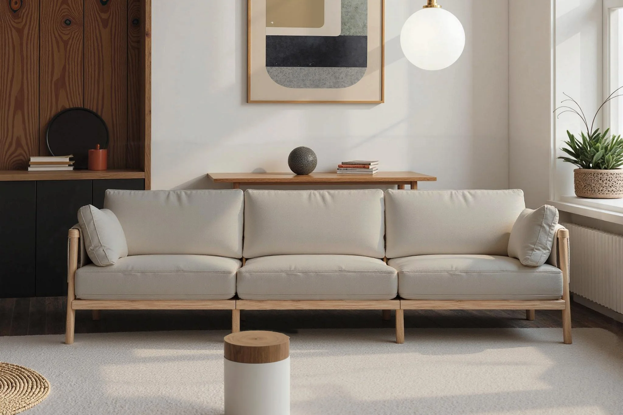 Moss Wood Grain Aluminum Indoor Sofa - Image 3
