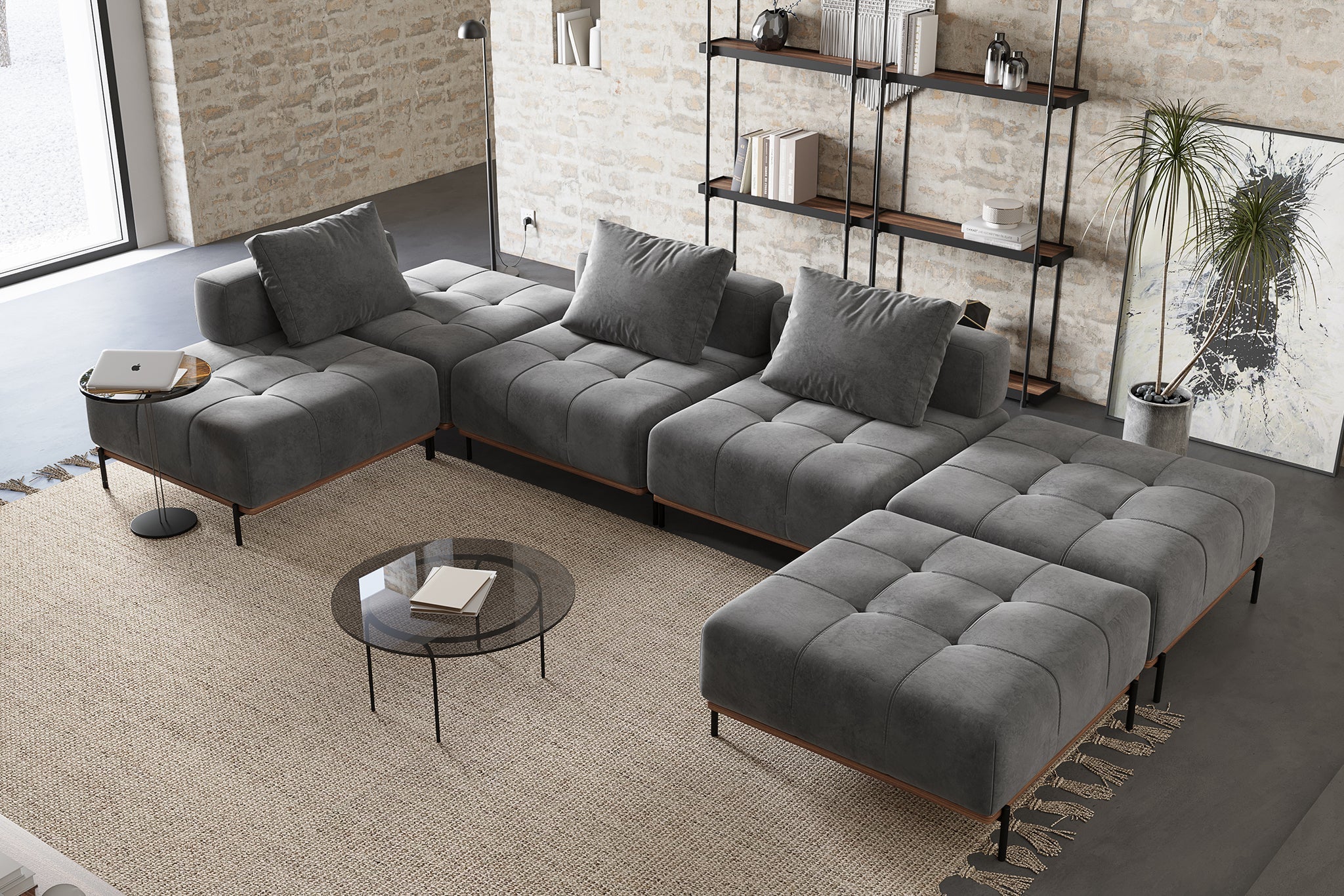 Nivala Suedette Reversible Modular Sofa - Image 24