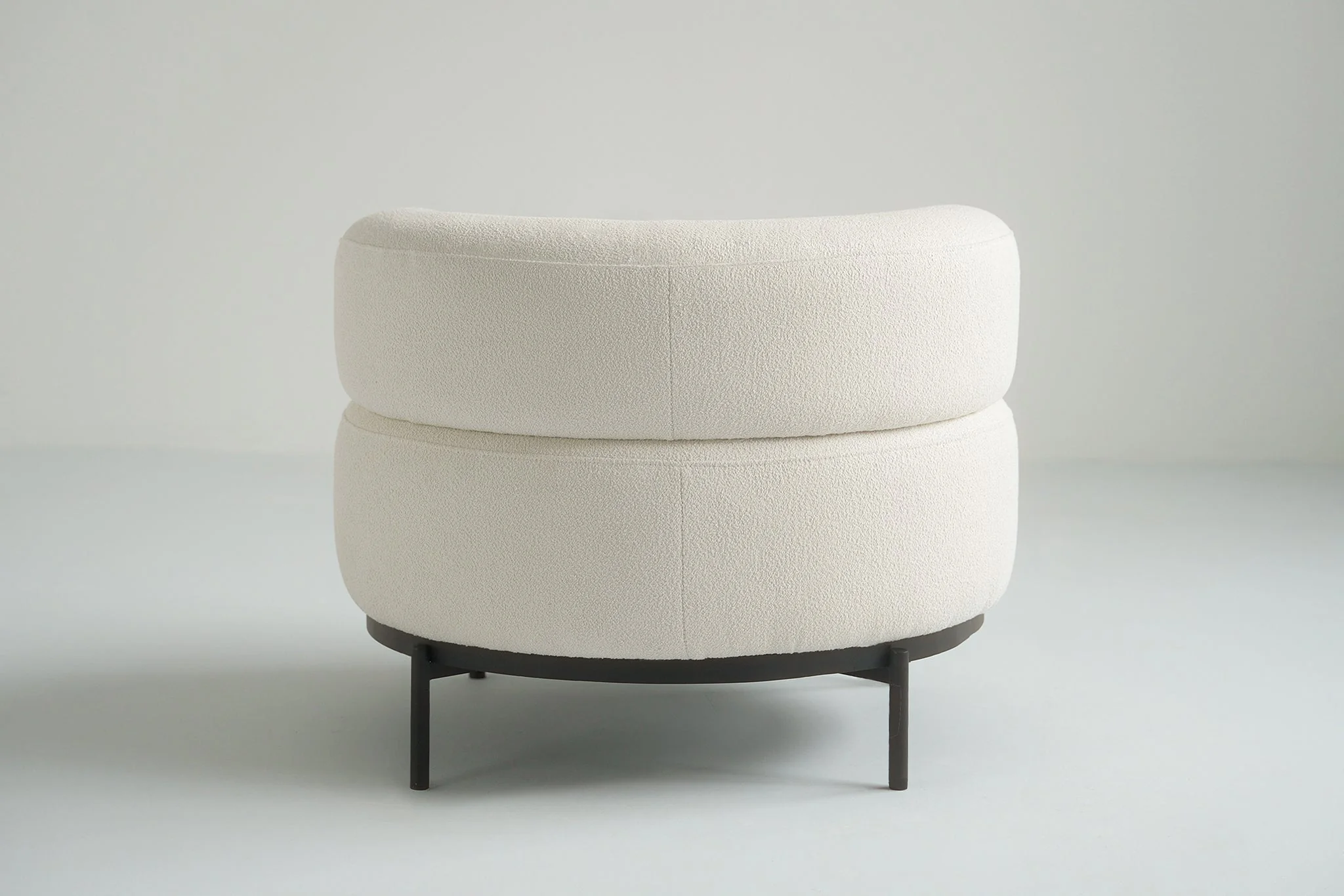 Orla Boucle Round Lounge Chair and Ottoman - Image 8