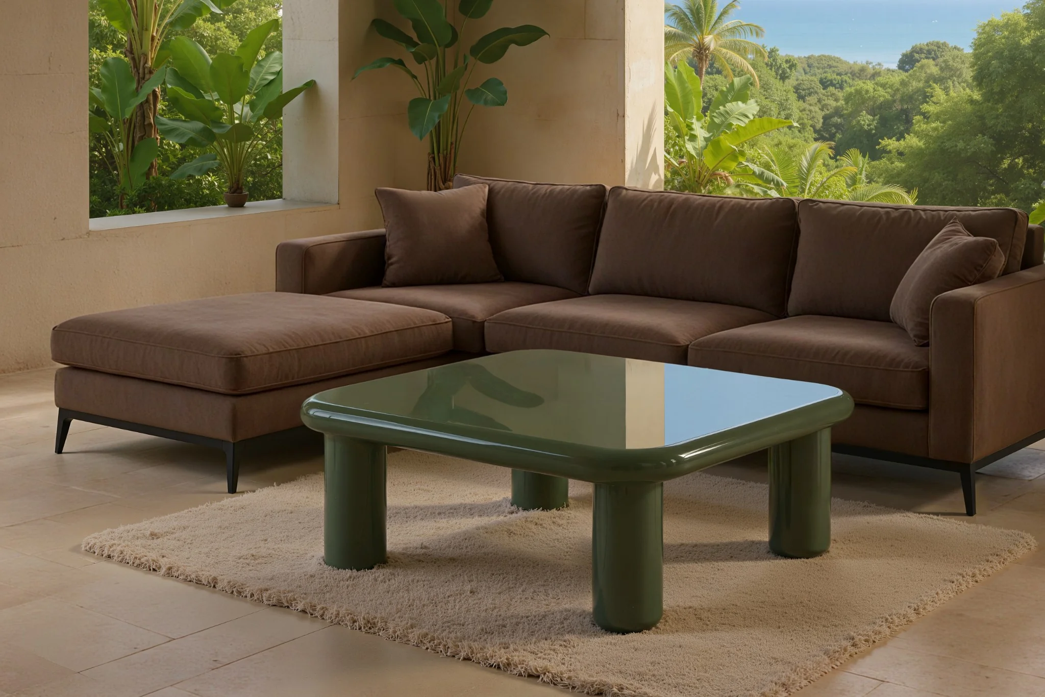 Pebble Companions Soft Hue Arc-Edge Coffee Table - Image 5