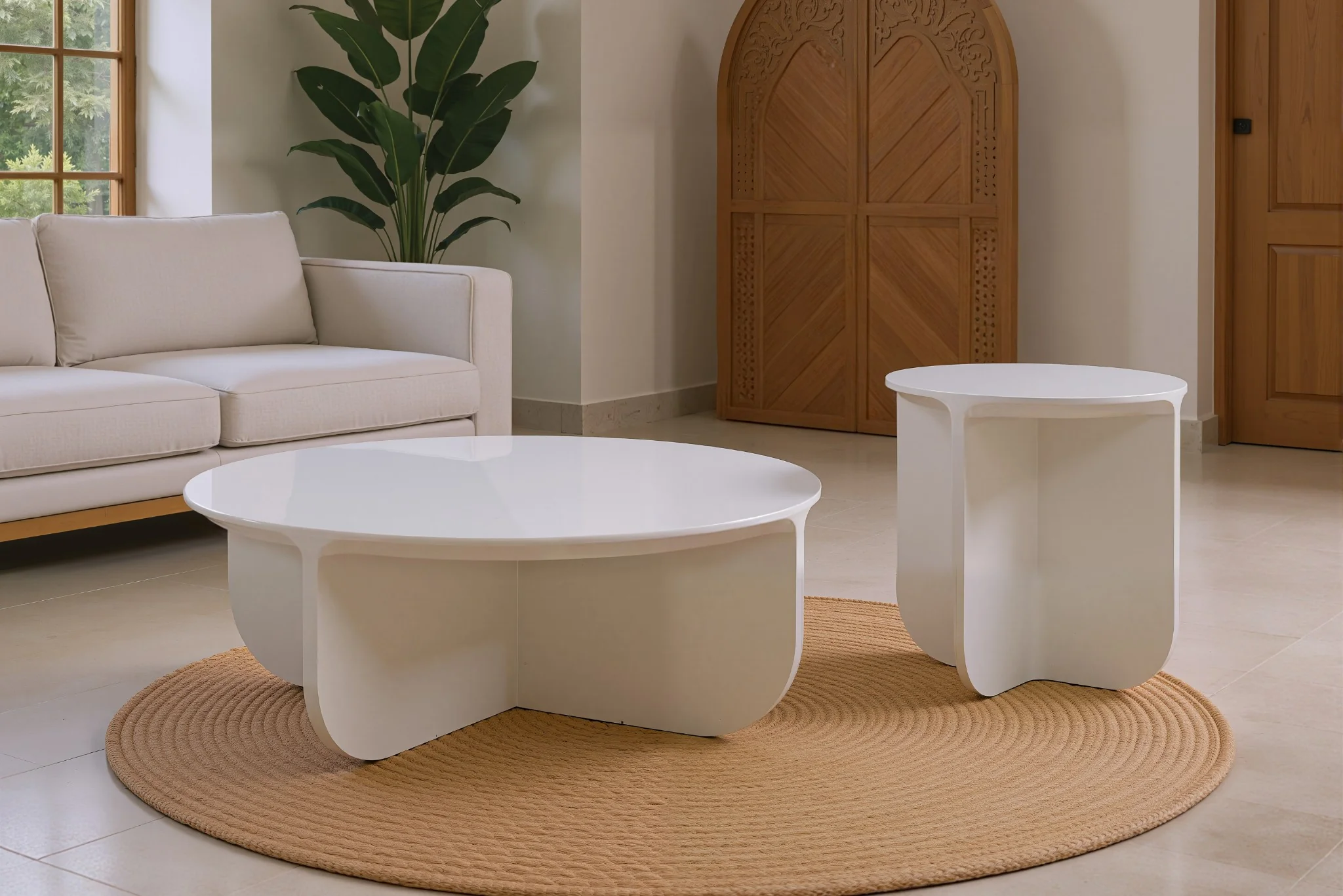Petal Round Coffee Table with Side Table Set - Image 16