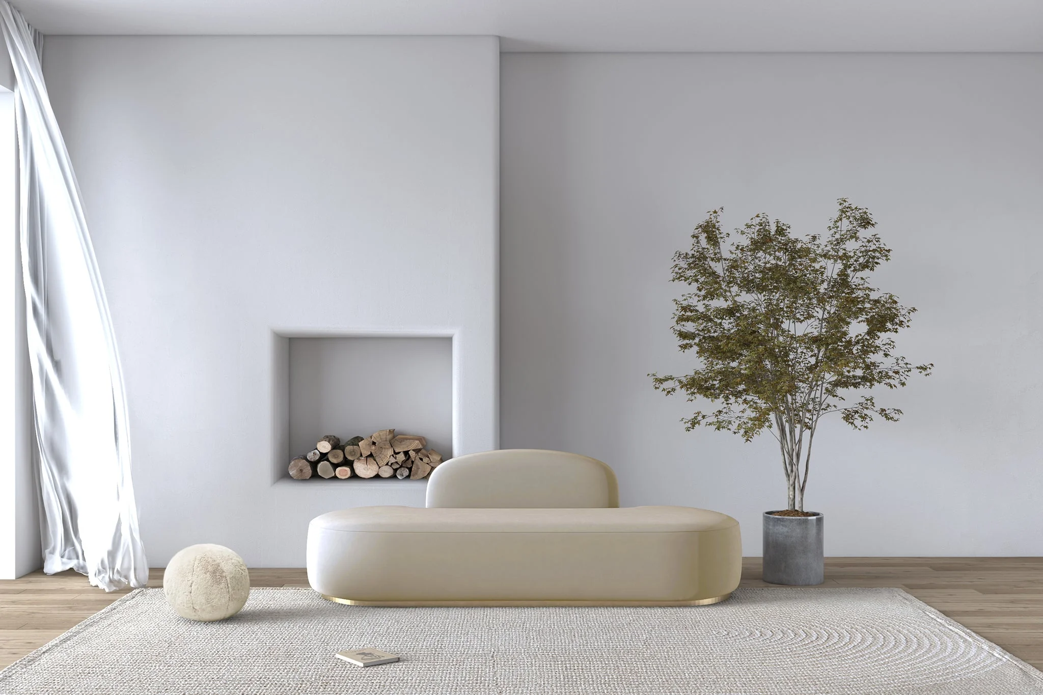 Rotondo Curved Armless 3-Seater Sofa Bench - Image 6