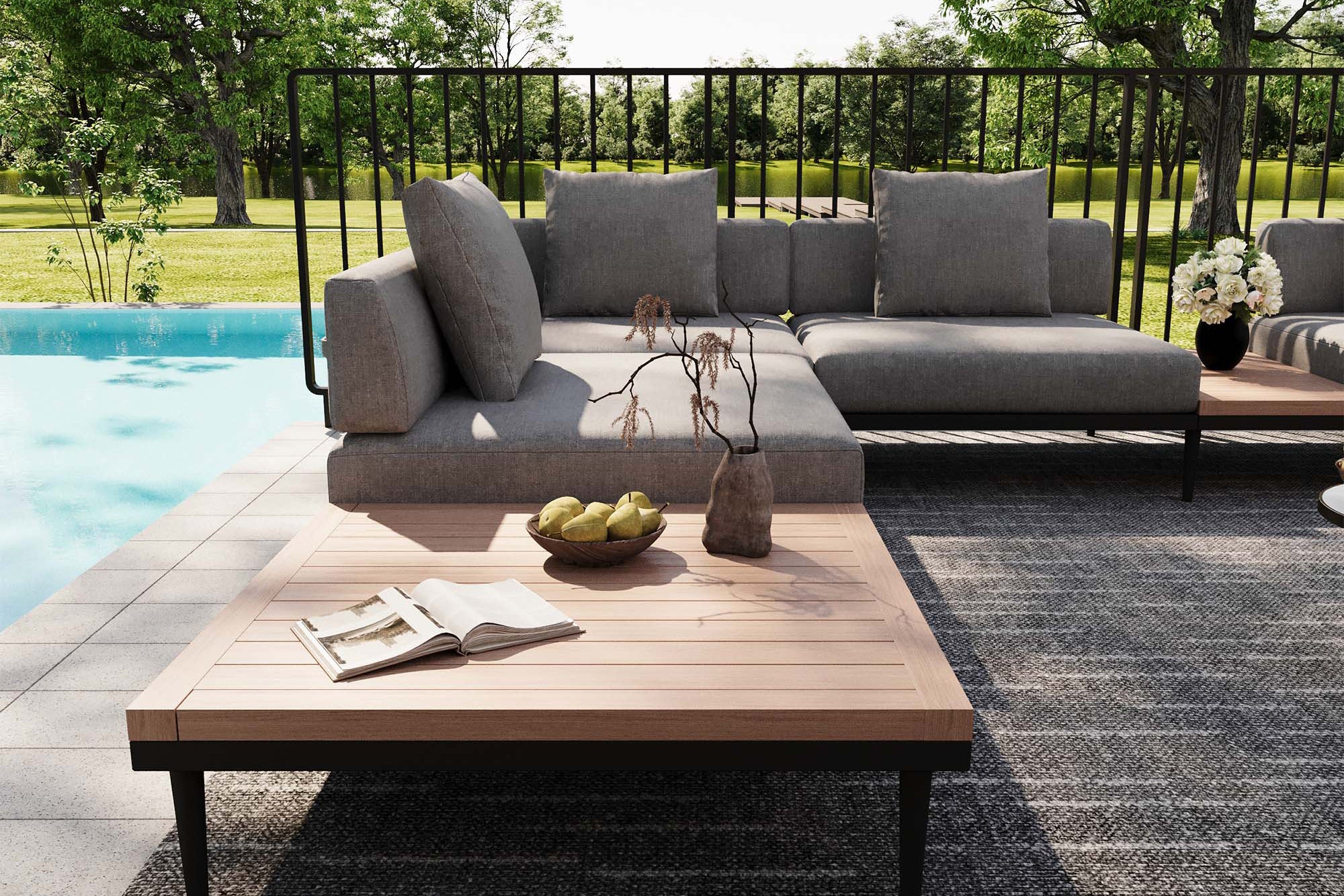 Terra Modular Outdoor Sofa with Tables - Image 47