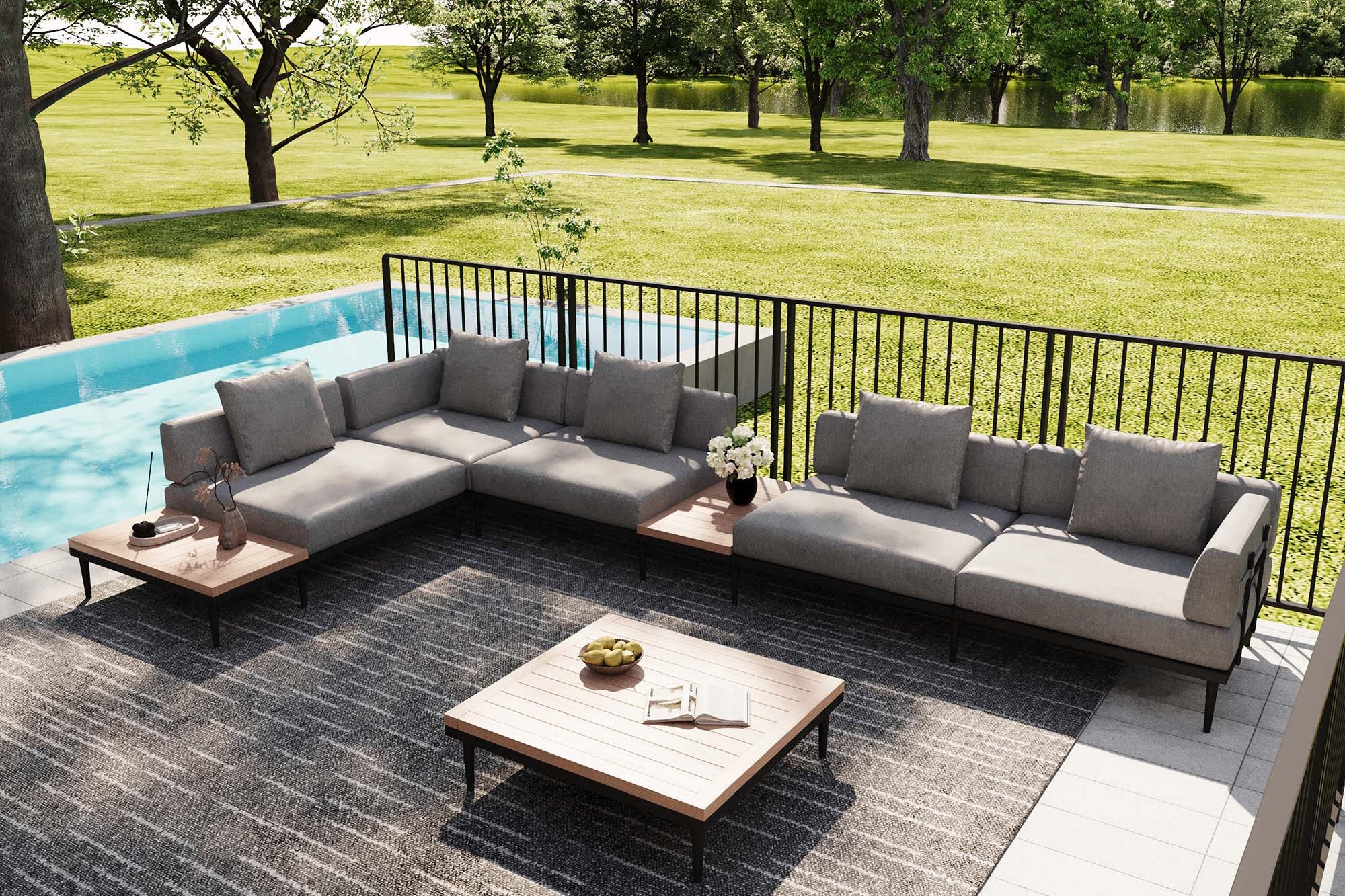 Terra Modular Outdoor Sofa with Tables - Image 49
