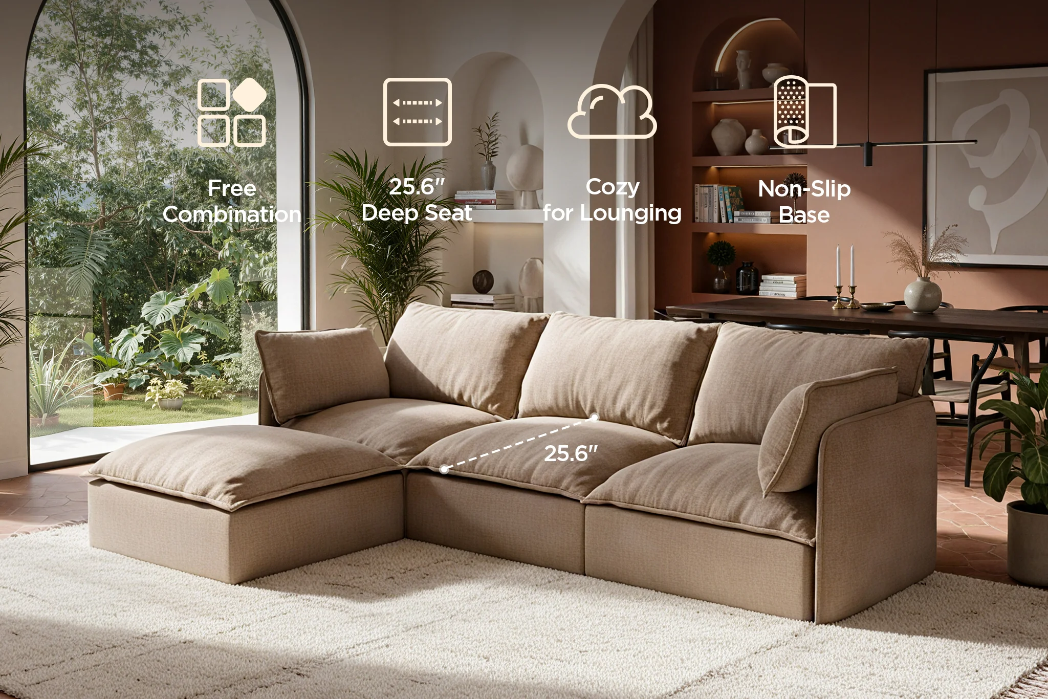 Vensa Modular Reversible Sectional Cloud Couch - Image 84